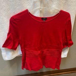 Talbots Petites Short Sleeve Lightweight Sweater Red Large Petite